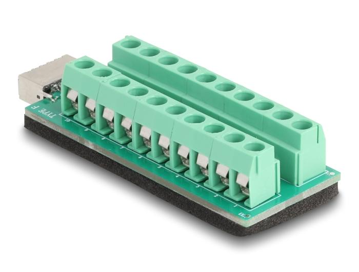 Delock USB Type-E Key A connector naar terminalblok adapter 20-pins