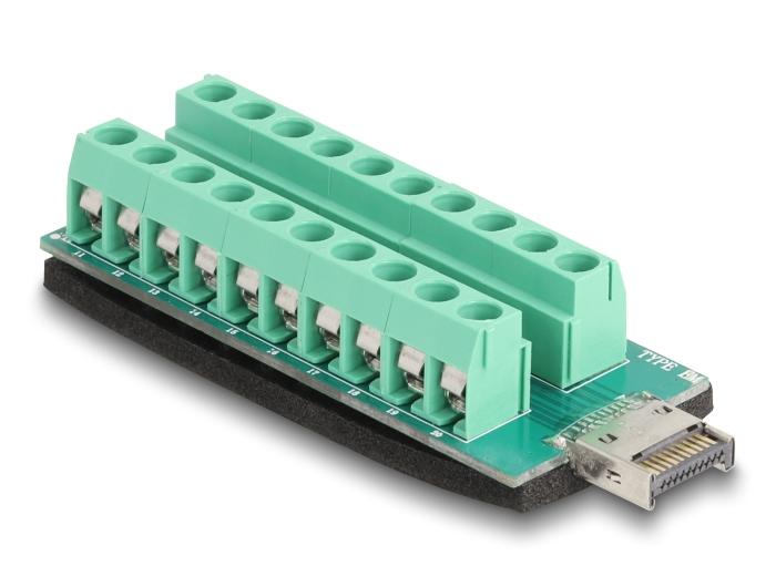 Delock USB Type-E Key A Stekker naar Terminalblok Adapter 20 Pin