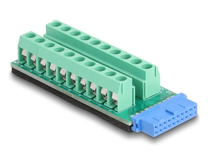 Delock USB Stiftleiste naar Terminalblok Adapter 20-pins