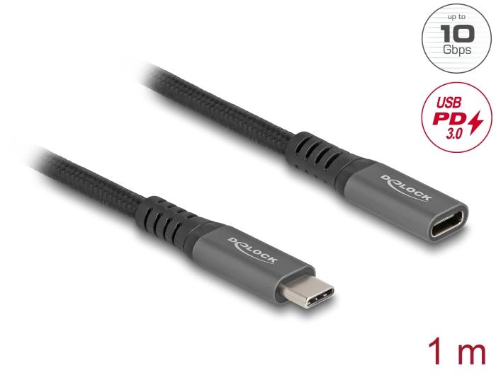 Delock USB 10 Gbps verlengkabel USB Type-C™ stekker naar connector PD