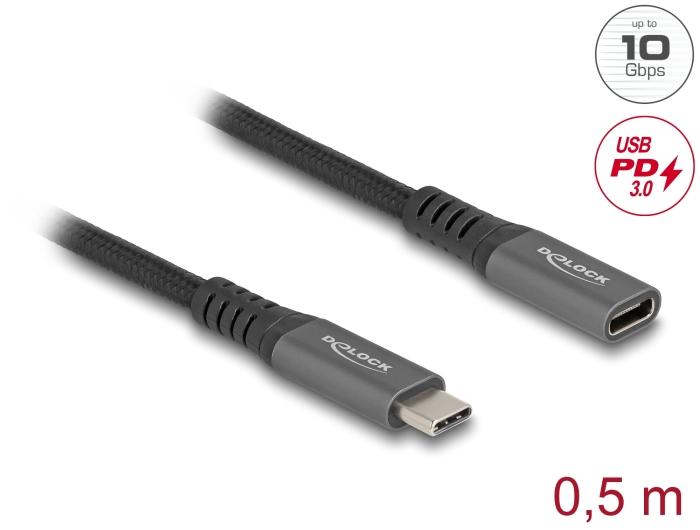 Delock USB 10 Gbps verlengkabel USB Type-C™ stekker naar connector PD