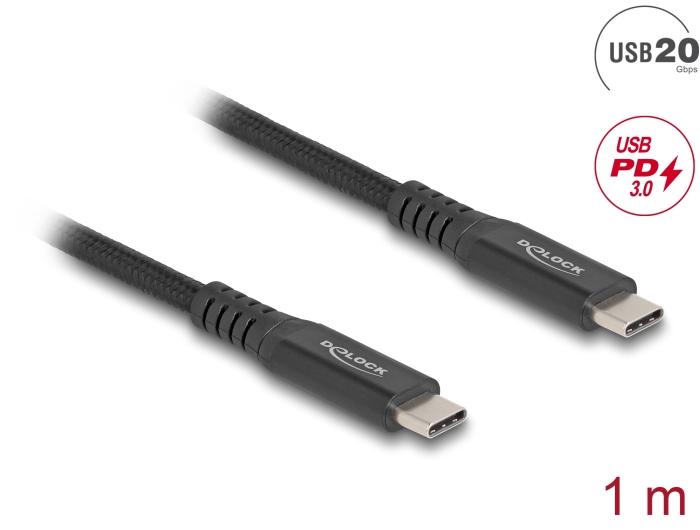 Delock USB 20 Gbps Kabel USB Type-C™ Stekker naar Stekker PD 3.0 100 W E-M