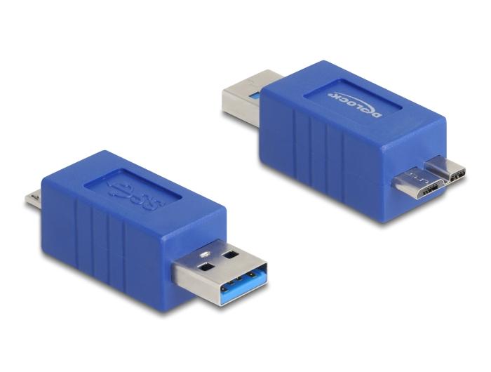 Delock USB 5 Gbps Adapter USB Type-A Stekker naar USB Micro-B Stekker