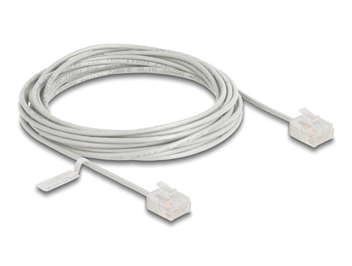 Delock RJ45 Netwerkkabel Cat.6 UTP Ultra Slim 5 m grijs met korte stekker