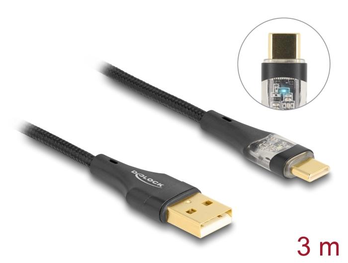 Delock USB 2.0 Kabel Type-A Stekker naar USB Type-C™ Stekker met snellaadfunctie