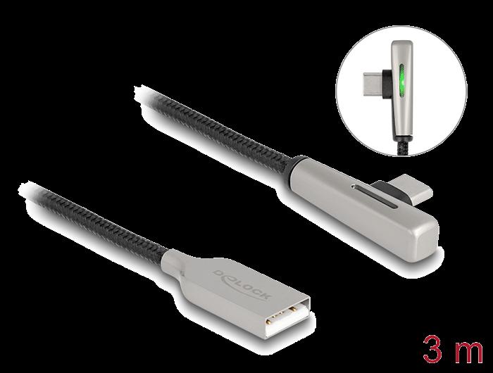 Delock USB 2.0 Kabel Type-A Stekker naar USB Type-C™ Stekker (hoekig) met