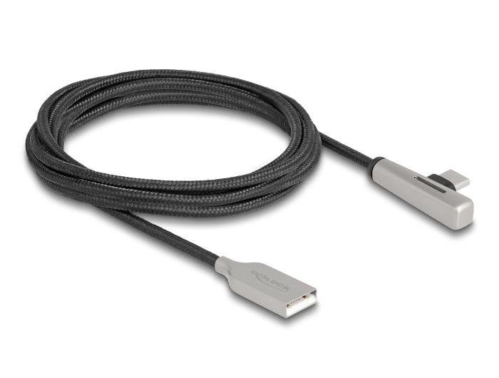 Delock USB 2.0 Kabel Type-A Stekker naar USB Type-C™ Stekker (hoekig) met
