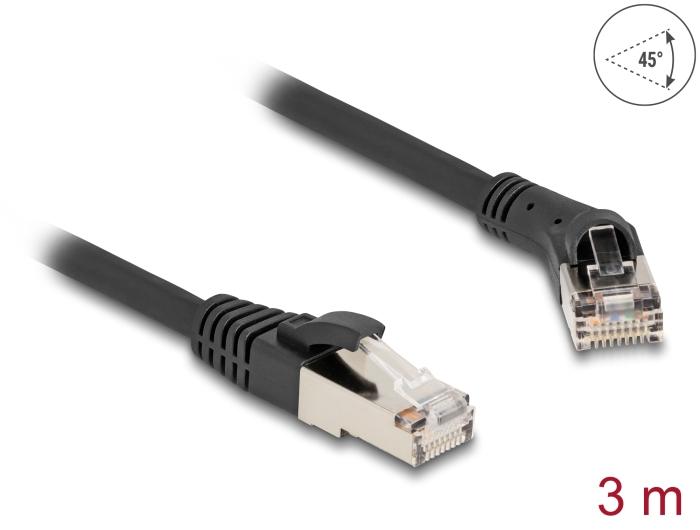 Delock RJ45 netwerkkabel Cat.8.1 S/FTP Stekker 45 naar rechts gehoekte