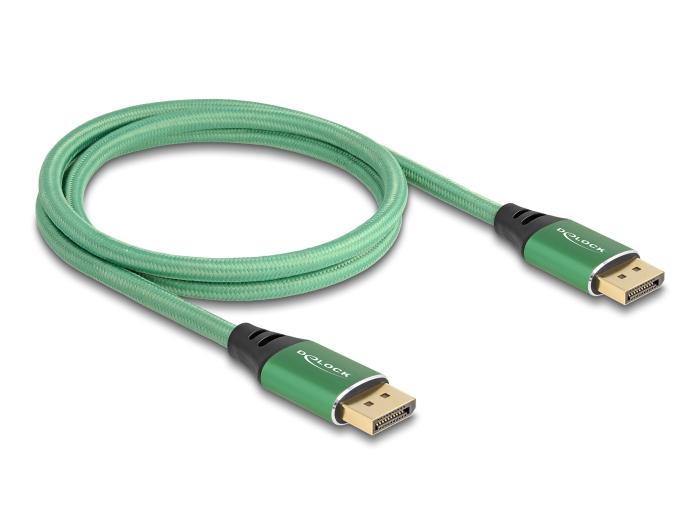 Delock DisplayPort Kabel 16K 60 Hz 1 m groen Metaal