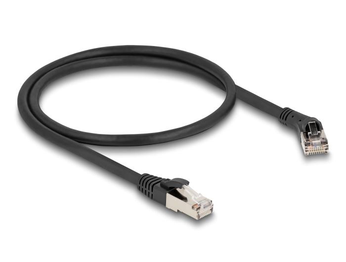 Delock RJ45 Netwerkkabel Cat.8.1 S/FTP Stekker 45 naar rechts gehoekte