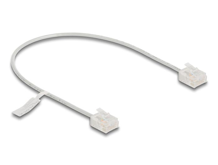 Delock RJ45 Netwerkkabel Cat.6 UTP Ultra Slim 0,3 m grijs met korte stekkers