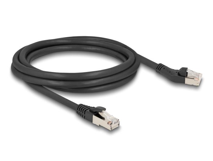 Delock RJ45 Netwerkkabel Cat.8.1 S/FTP Stekker 45 naar links gehoekte