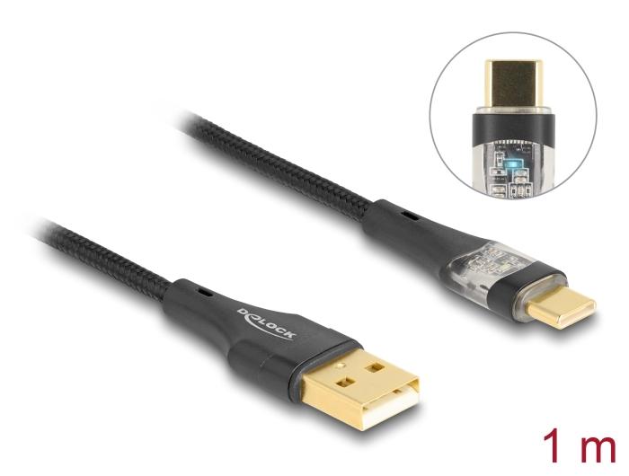 Delock USB 2.0 Kabel Type-A Stekker naar USB Type-C™ Stekker met snellaadfunctie