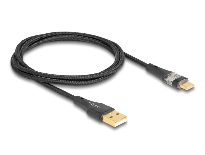 Delock USB 2.0 Kabel Type-A Stekker naar USB Type-C™ Stekker met snellaadfunctie