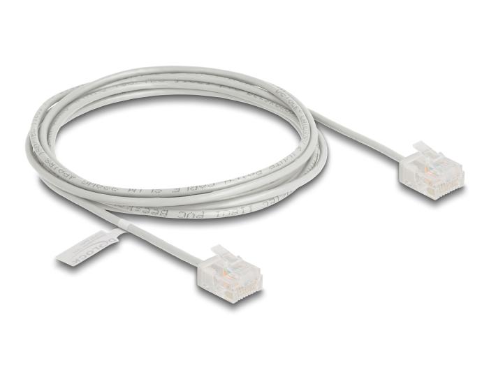 Delock RJ45 netwerkkabel Cat.6 UTP Ultra Slim 2 m grijs met korte stekkers