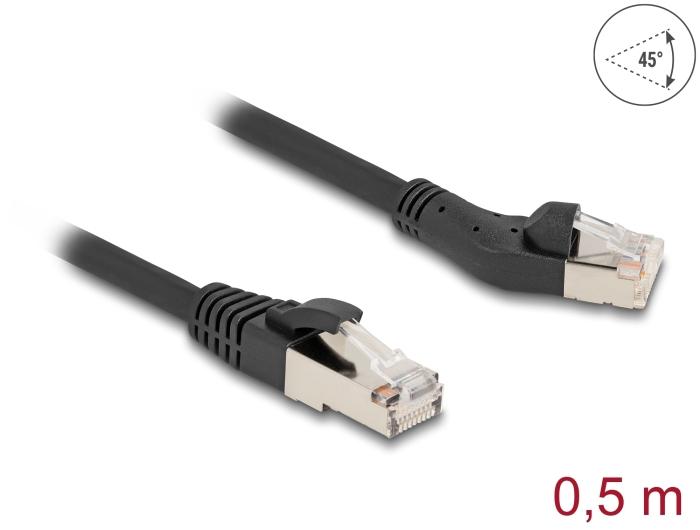Delock RJ45 netwerkkabel Cat.8.1 S/FTP Stekker 45 naar links gehoekte