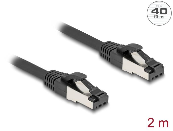 Delock RJ45 Netwerkkabel Cat.8.1 S/FTP 2 m tot 40 Gbps zwart