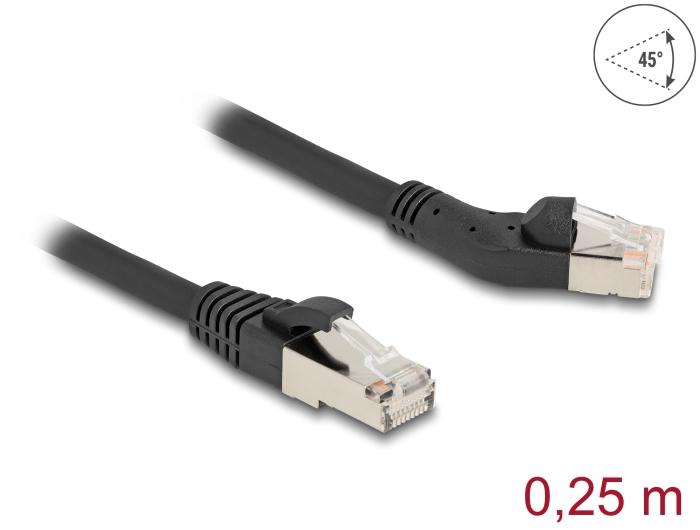Delock RJ45 Netwerkkabel Cat.6A S/FTP Stekker 45 naar links gehoekte z