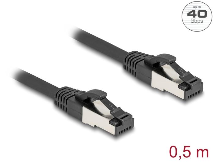 Delock RJ45 netwerkkabel Cat.8.1 S/FTP 0,5 m tot 40 Gbps zwart