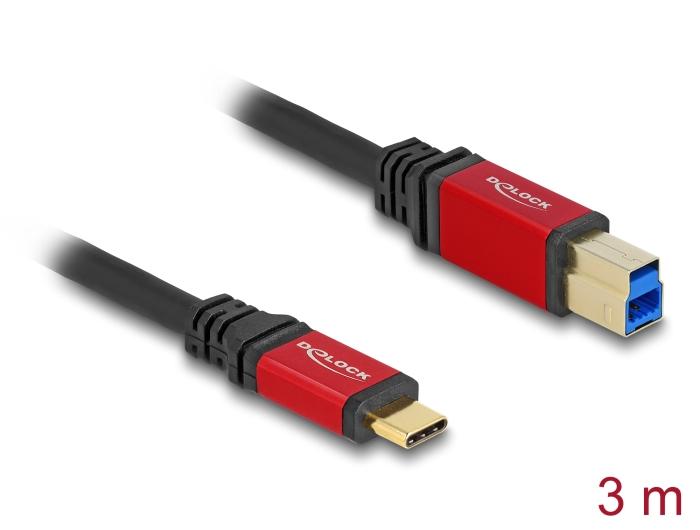 Delock USB 5 Gbps Kabel USB Type-C™ Stekker naar USB Typ-B Stekker 3 m rood