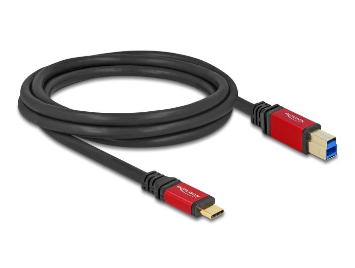 Delock USB 5 Gbps Kabel USB Type-C™ Stekker naar USB Type-B Stekker 2 m rood