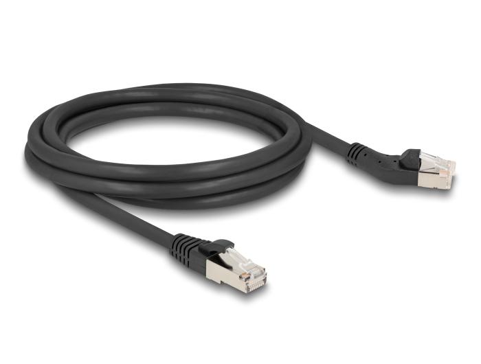 Delock RJ45 netwerkkabel Cat.6A S/FTP Stekker 45 naar links gehoekte z