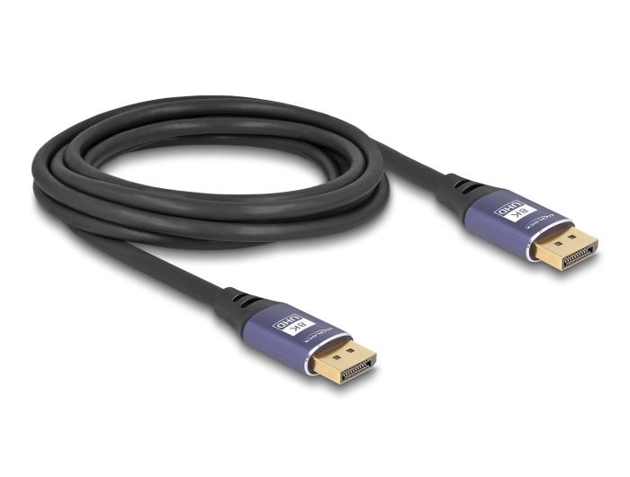 Delock DisplayPort Kabel 8K 60 Hz 3 m paars Metaal
