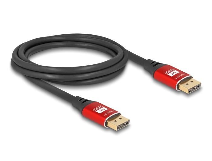 Delock DisplayPort Kabel 8K 60 Hz 2 m rood Metaal