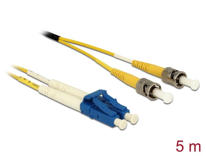 Delock Glasvezelkabel LC Duplex naar ST Duplex Singlemode OS2 5 m