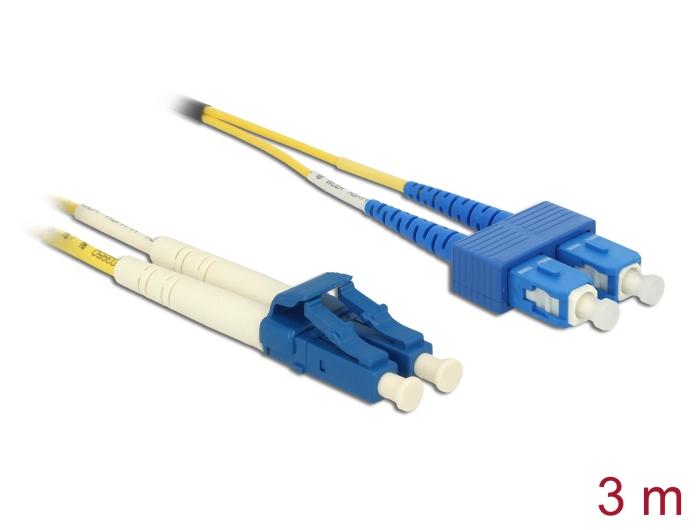 Delock Glasvezelkabel LC Duplex naar SC Duplex Singlemode OS2 3 m