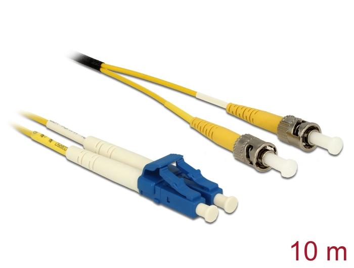Delock Glasvezelkabel LC Duplex naar ST Duplex Singlemode OS2 10 m