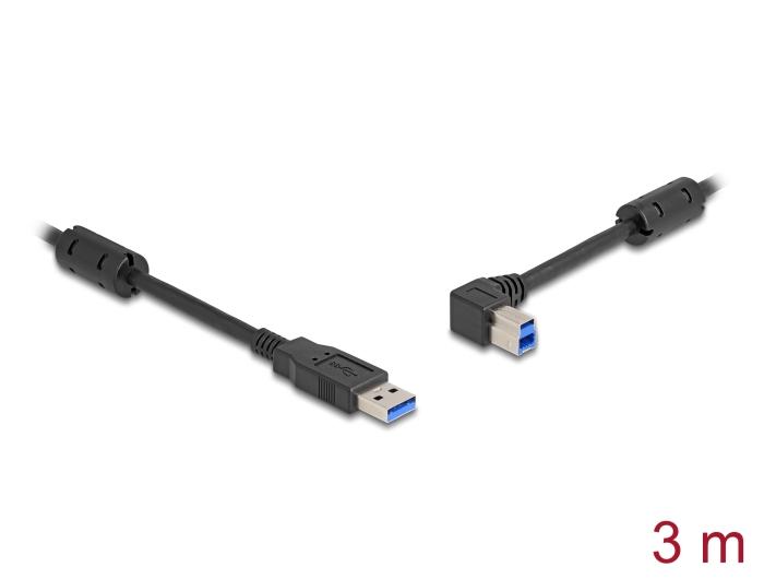Delock USB 5 Gbps Kabel Type-A Stekker naar Type-B Stekker 90 linksgewinkeld