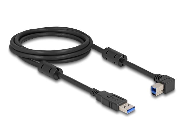 Delock USB 5 Gbps Kabel Type-A Stekker naar Type-B Stekker 90 linksgewinkeld