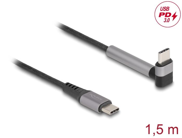 Delock USB 2.0 Kabel USB Type-C™ Stekker op Stekker gehoekte met standaard