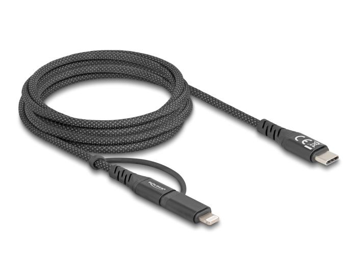 Delock USB-kabel 2 in 1 USB Type-C™ naar USB Type-C™ / Lightning™ voor
