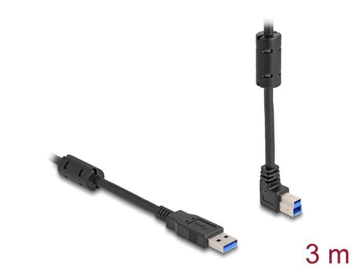 Delock USB 5 Gbps Kabel Type-A Stekker naar Type-B Stekker 90 bovenwaarts afgeknikte