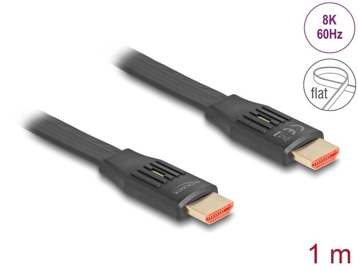 Delock High Speed HDMI platte kabel 48 Gbps 8K 60 Hz 1 m