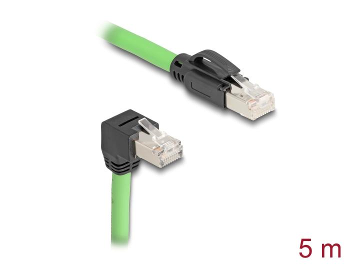 Delock RJ45 netwerkkabel Cat.6A Stekker naar Stekker onderhoek SF/UTP