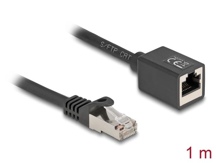 Delock netwerkverlengkabel RJ45 Stekker naar RJ45 Aansluiting Cat.6A S/F