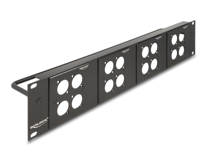 Delock D-Typ 19″ Patchpanel met 4 D-Typ platen 86 x 86 mm en 4 poorten 2