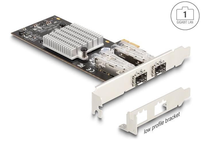 Delock PCI Express x1 kaart met 2 x SFP-slot Gigabit LAN i350