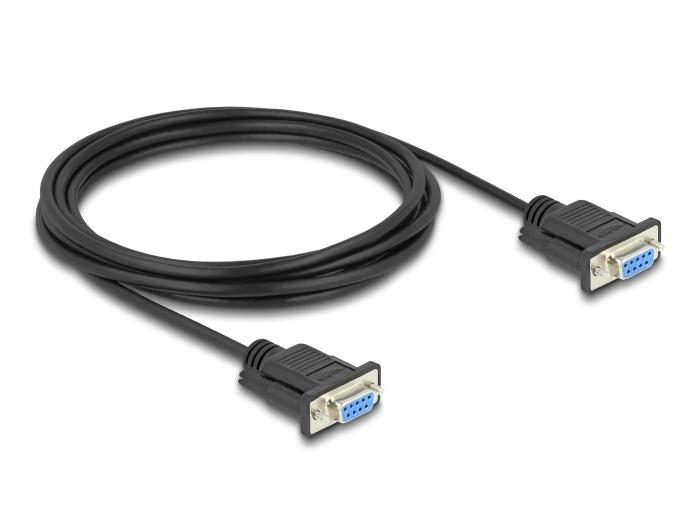 Delock Seriële Kabel RS-232 D-Sub9 Vrouwelijk naar Vrouwelijk met smal stekkerhuis