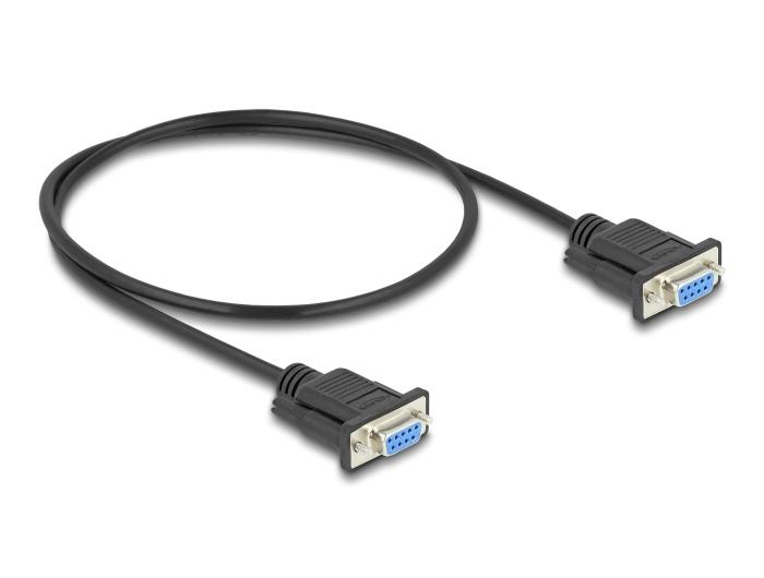 Delock Seriële Kabel RS-232 D-Sub9 Male naar Male met smalle connectorbehuizing