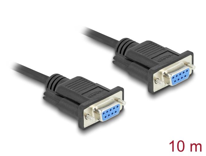 Delock Seriële Kabel RS-232 D-Sub9 Vrouwelijk naar Vrouwelijk met smalle stekkerbehuizing
