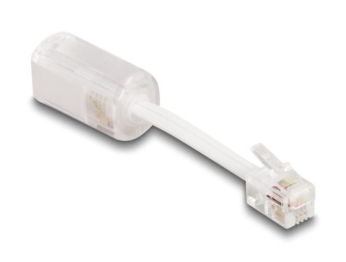 Delock Telefoonkabel-draaiknopadapter RJ10 Stekker naar RJ10 Aansluiting met