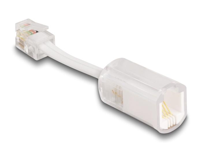 Delock Telefoonkabel-draaiknopadapter RJ10 Stekker naar RJ10 Aansluiting met