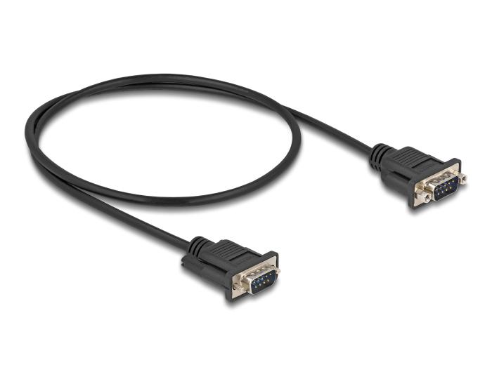 Delock Seriële kabel RS-232 D-Sub9 Stekker naar Stekker met smalle stekker