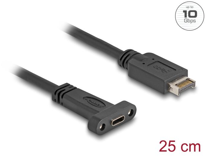 Delock USB 10 Gbps Kabel USB Type-E Key A 20-pins Stekker naar USB Type-C™ Aansluiting