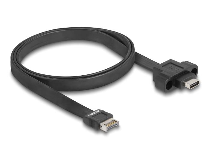 Delock USB 10 Gbps platte kabel Type-E Key A 20-pins stekker naar USB Type-C