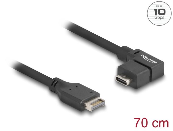Delock USB 10 Gbps Kabel Type-E Key A 20-pins Stekker naar USB Type-C™ Aansluiting